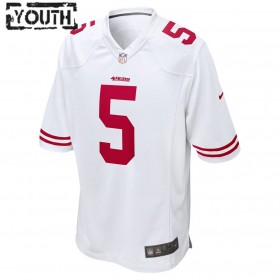 Maillot San Francisco 49ers Trey Lance 5 Nike Blanc 2021 NFL Draft - Enfant